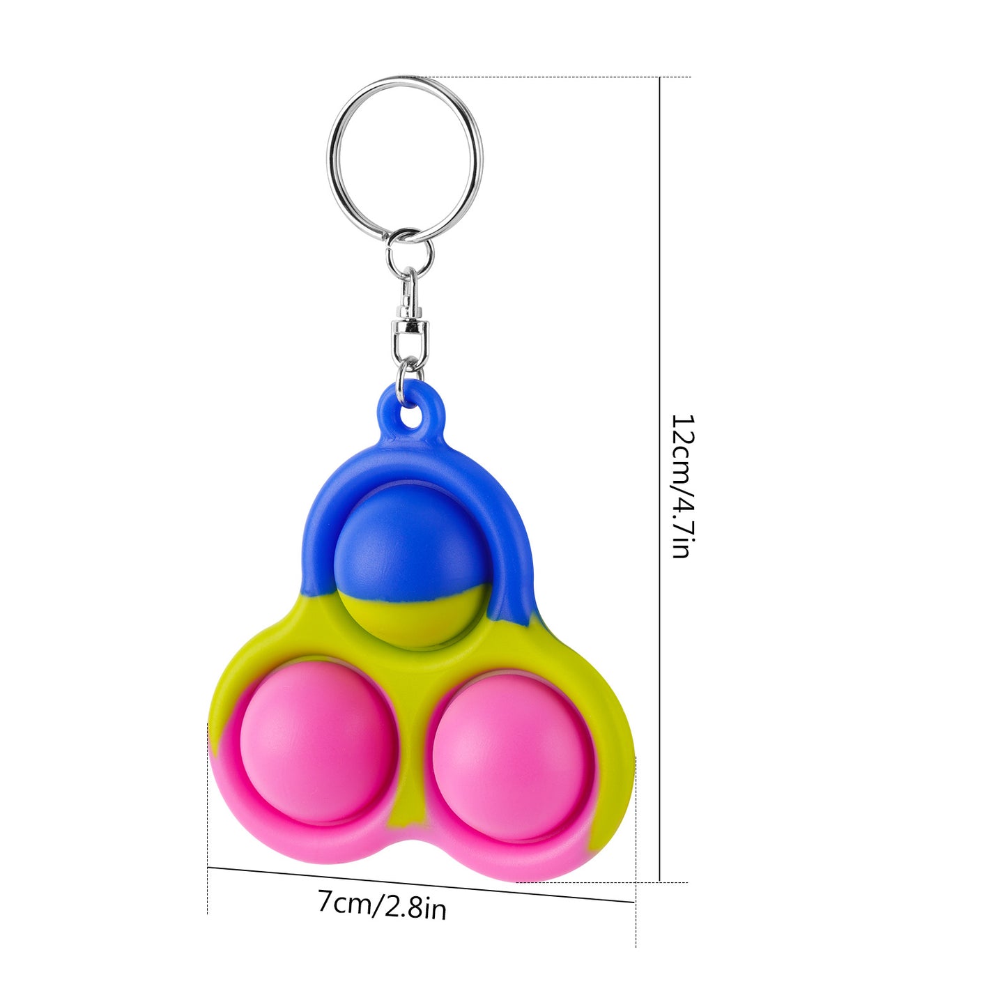 Fidget Pack 3PCS Mini Push Pop Bubble Fidget Sensory Toy Keychains