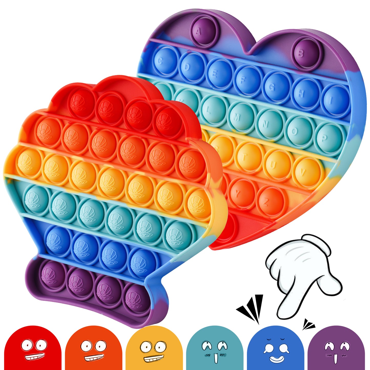 Fidget Pack 2PCS Push Pop Bubble Fidget Sensory Toy, Fidget Toys for Stress An