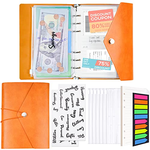 A6 PU Leather Budget Binder Journal Kit, Laptop Case Elastic Band Loose Leaf P