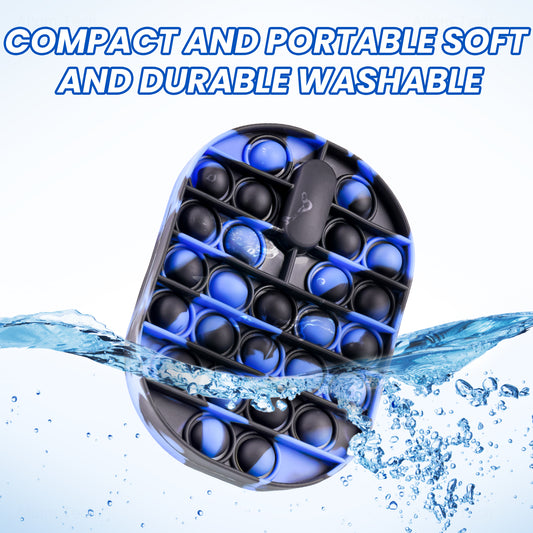 2PCS Keyboard & Large Mouse Push Pop Bubble Fidget Tie-Dye Blue/Black Camo