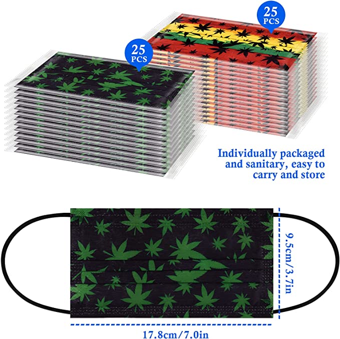 50PCS Leaves Print Individually Wrapped Disposable s, Unisex Design