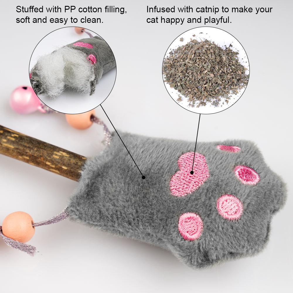 ZooZoo Catnip Silvevine Teaser Cat Toy Set (4xToys+20xMatatabi Chew Sticks)