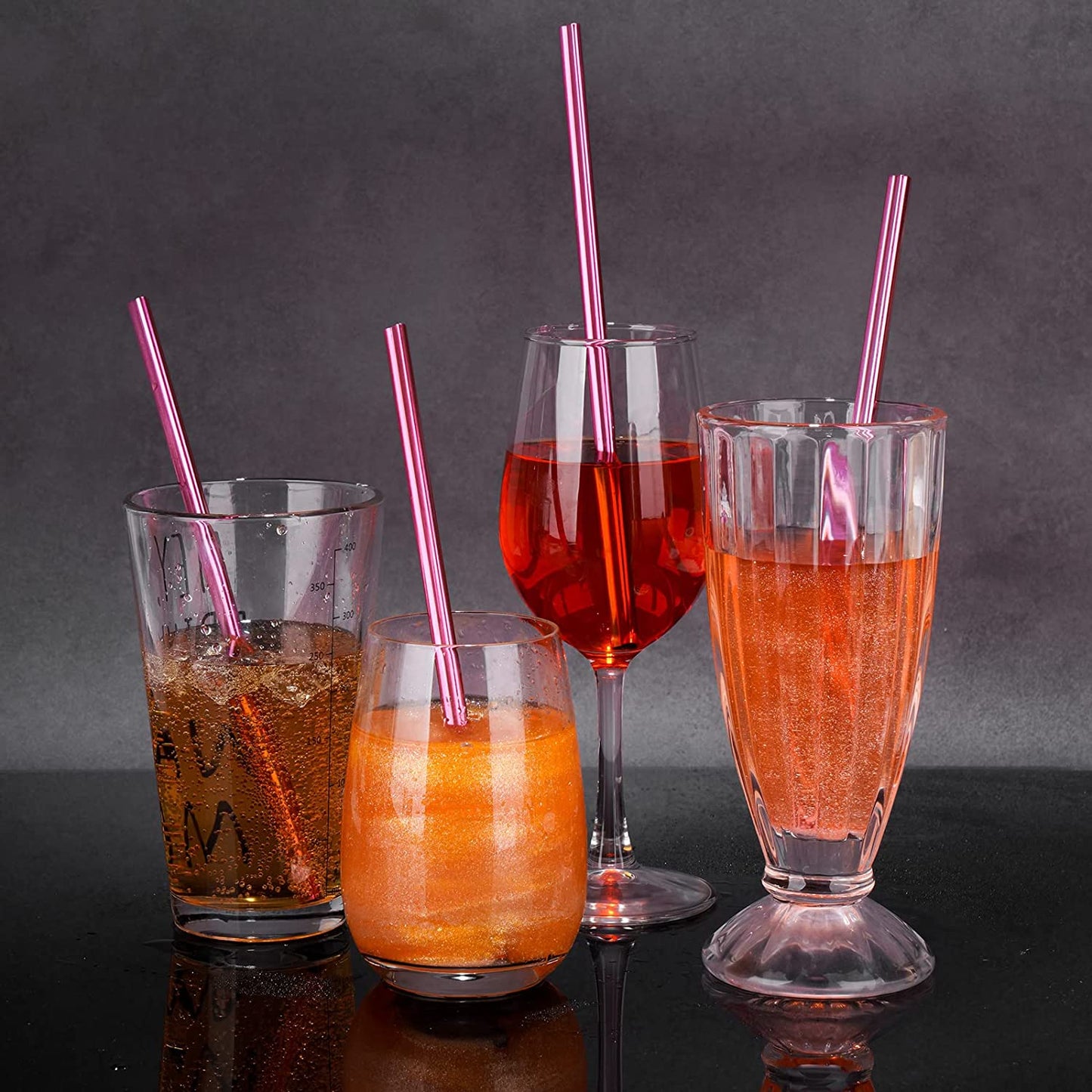 Heart Shape Straws 18 PCS 304 Food Grade Stainless Steel Reusable Straw Brushes
