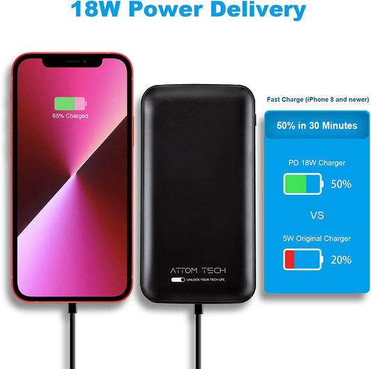 Portable Battery 10000mAh Slim Power Bank PD3.0 Type-C 37Wh Qualcomm3.0 Two-Way