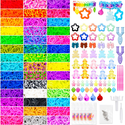 12000+ Colorful Premium Grade Rubber Bands Set, DIY Bracelet Making Kit