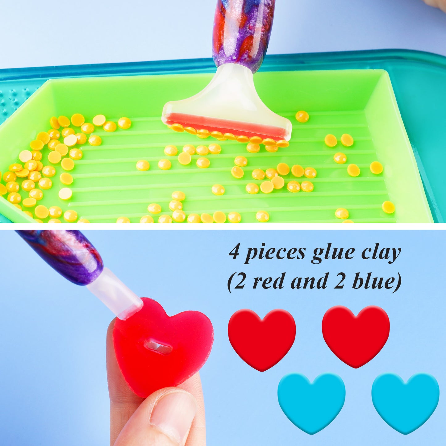 Diamond Painting Pen Kit, Handmade Resin 5D DIY Diamond Drill Pen with Multi I
