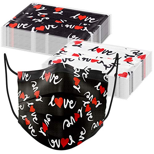 60PCS Disposable Fashion s Love Heart Print Valentine's Day Stylish Gif