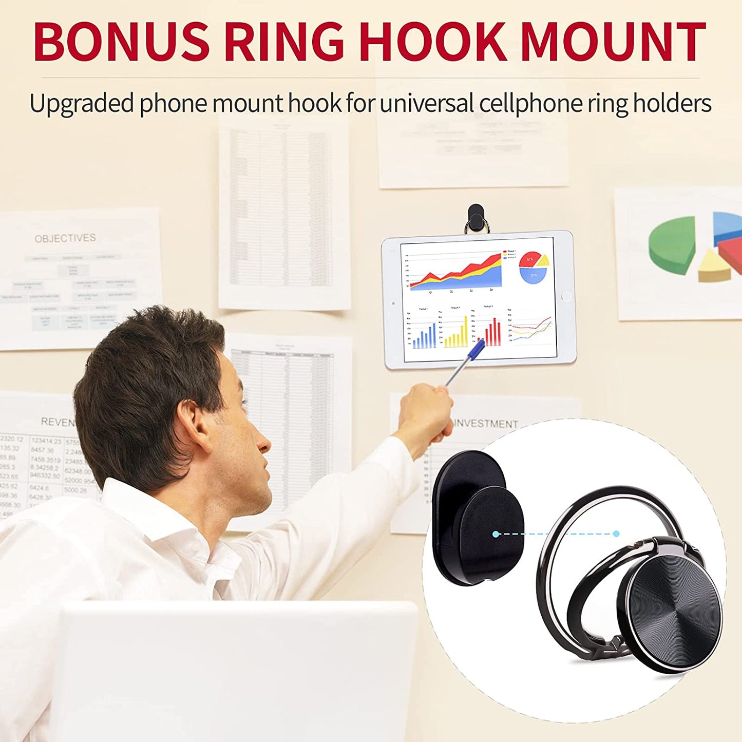 Cell Phone Ring Holder Finger Kickstand Rotation Metal Foldable Grip Ultra-Thin