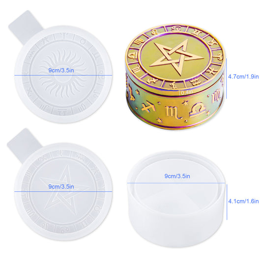 Silicone Resin Molds Constellation Storage Box Jewelry Organizer Zodiac DIY Jars