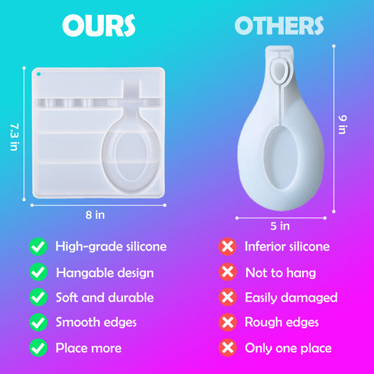 Spoon Rest Epoxy Resin Silicone Mold Kit+Gillter, 3 Slots+1 Spoon Holder Drip