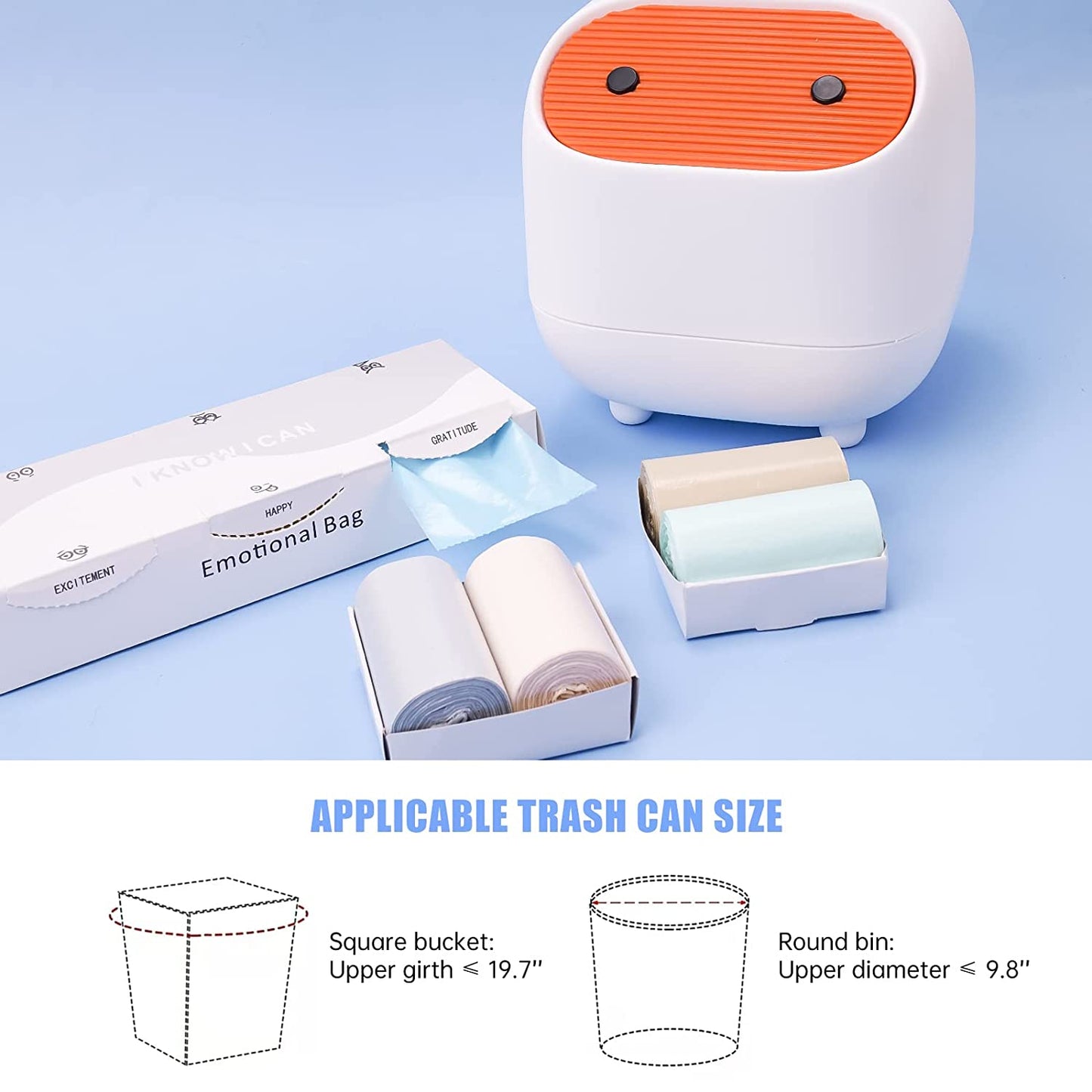 Small Disposable Trash Bags 6 Rolls/180PCS for Ninja Mini Desktop Trash Can