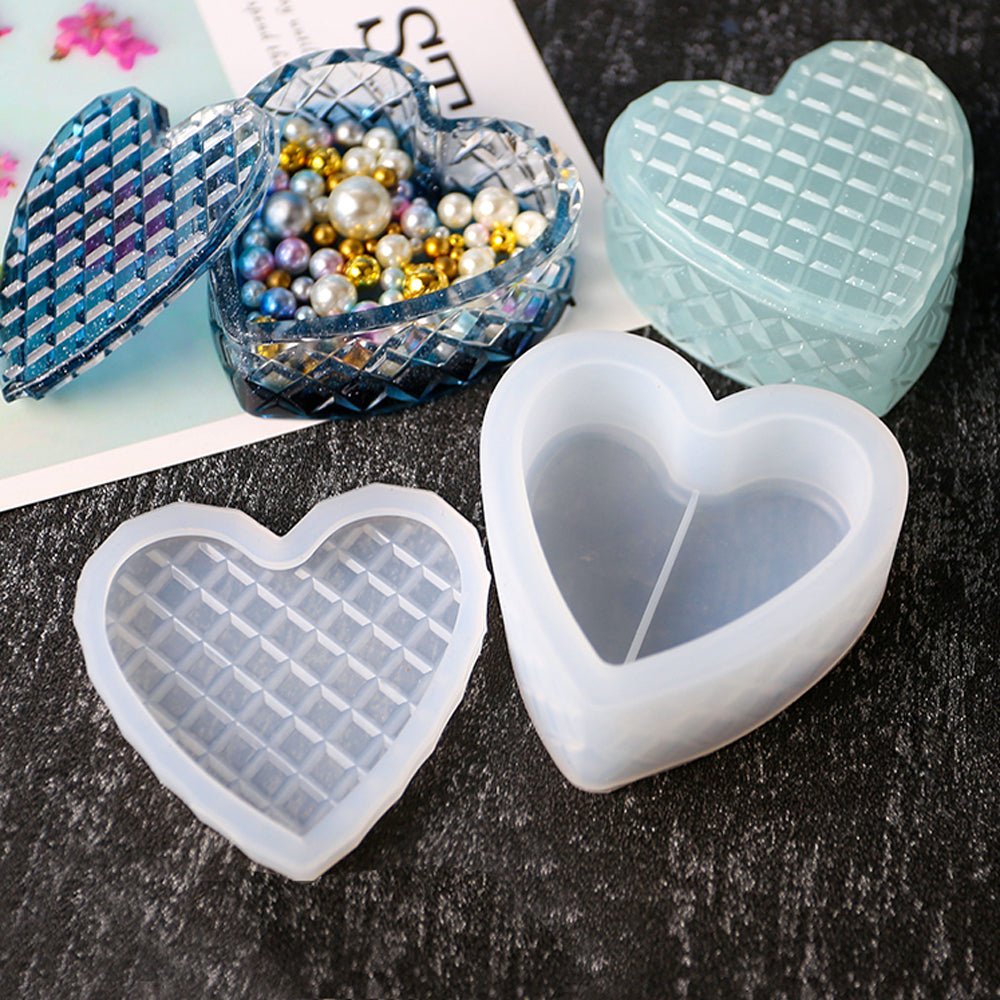 DIY Silicone Resin Mold 3 Shapes Containers with Lids, Jewelry Container Box Hol