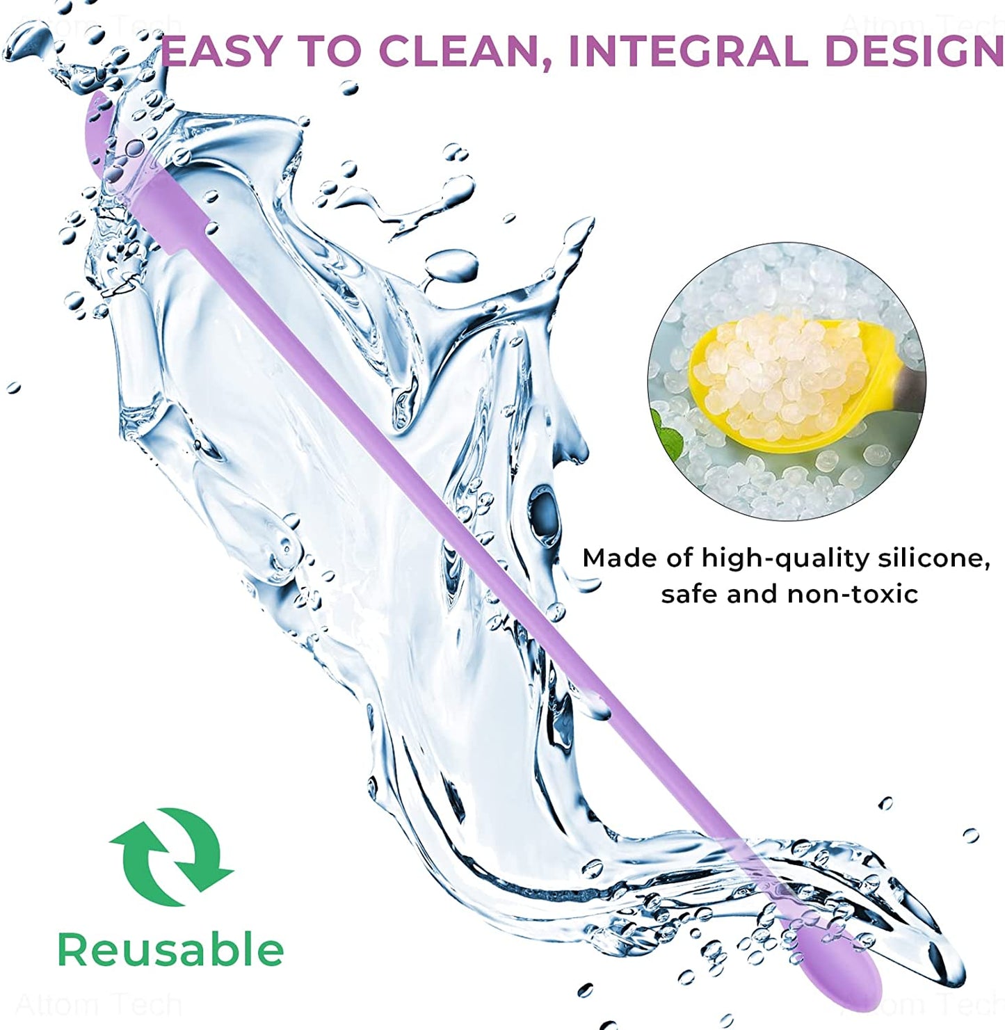 NiArt 8x Mini Silicone Spatulas Epoxy Resin Art 3 Sizes Double-End Scraper Spoon