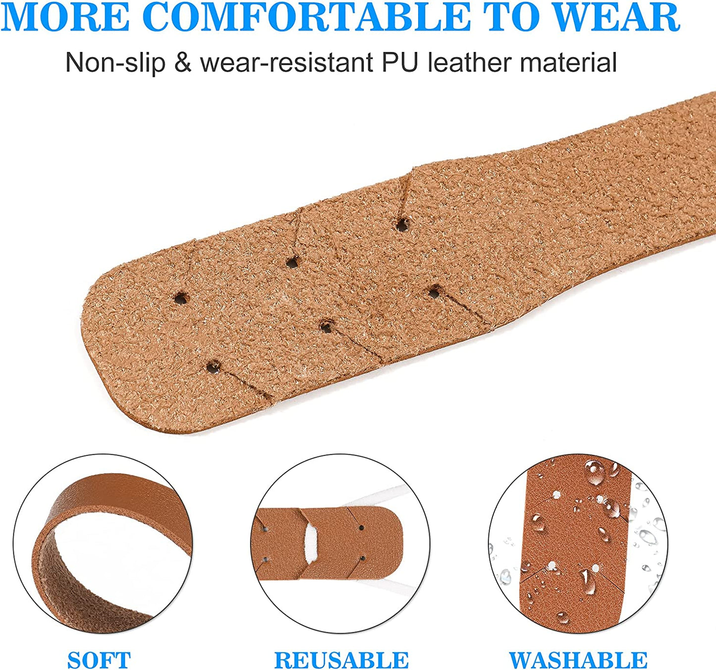 5PCS PU Leather Adjustable Extender Set Anti-Slip Mask Strap Hooks 7?”x0.9?”