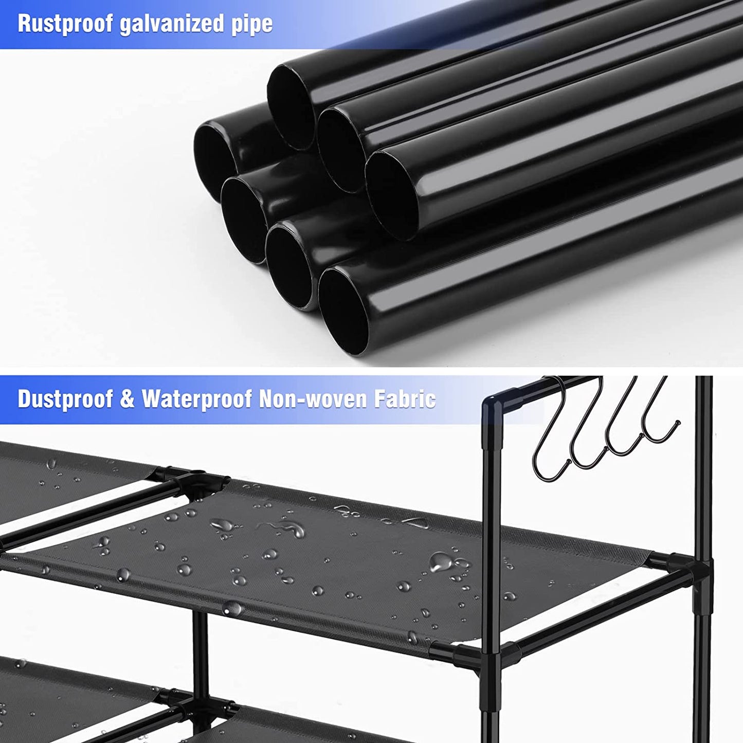 Shoe Rack 3 Tiers Sturdy Durable Metal Shoe Organizer 12 Pairs Space Saving