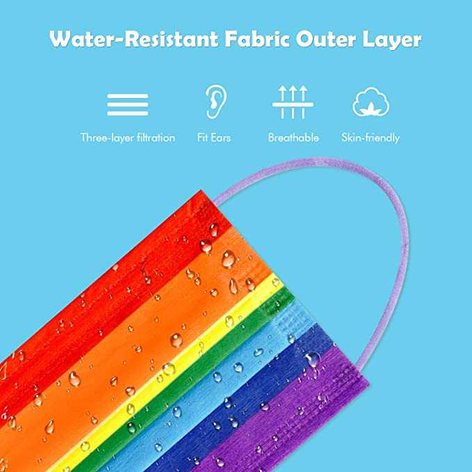 60PCS Disposable Adult Unisex Rainbow Colors Individually Packaged Light Soft