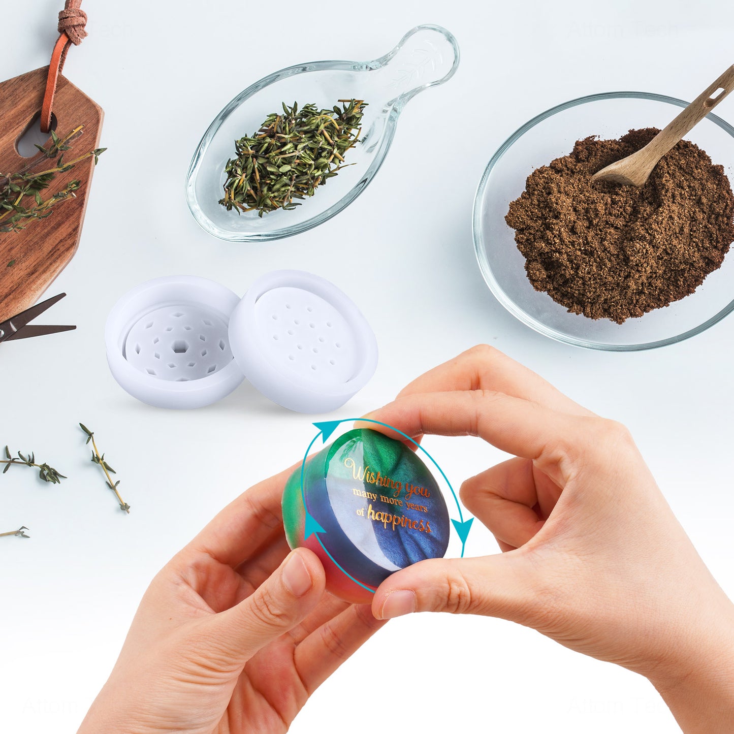 Epoxy Resin Casting Silicone Tray Mold (7.3?”x6.5?”x1.4?”) with Glitter Pack K