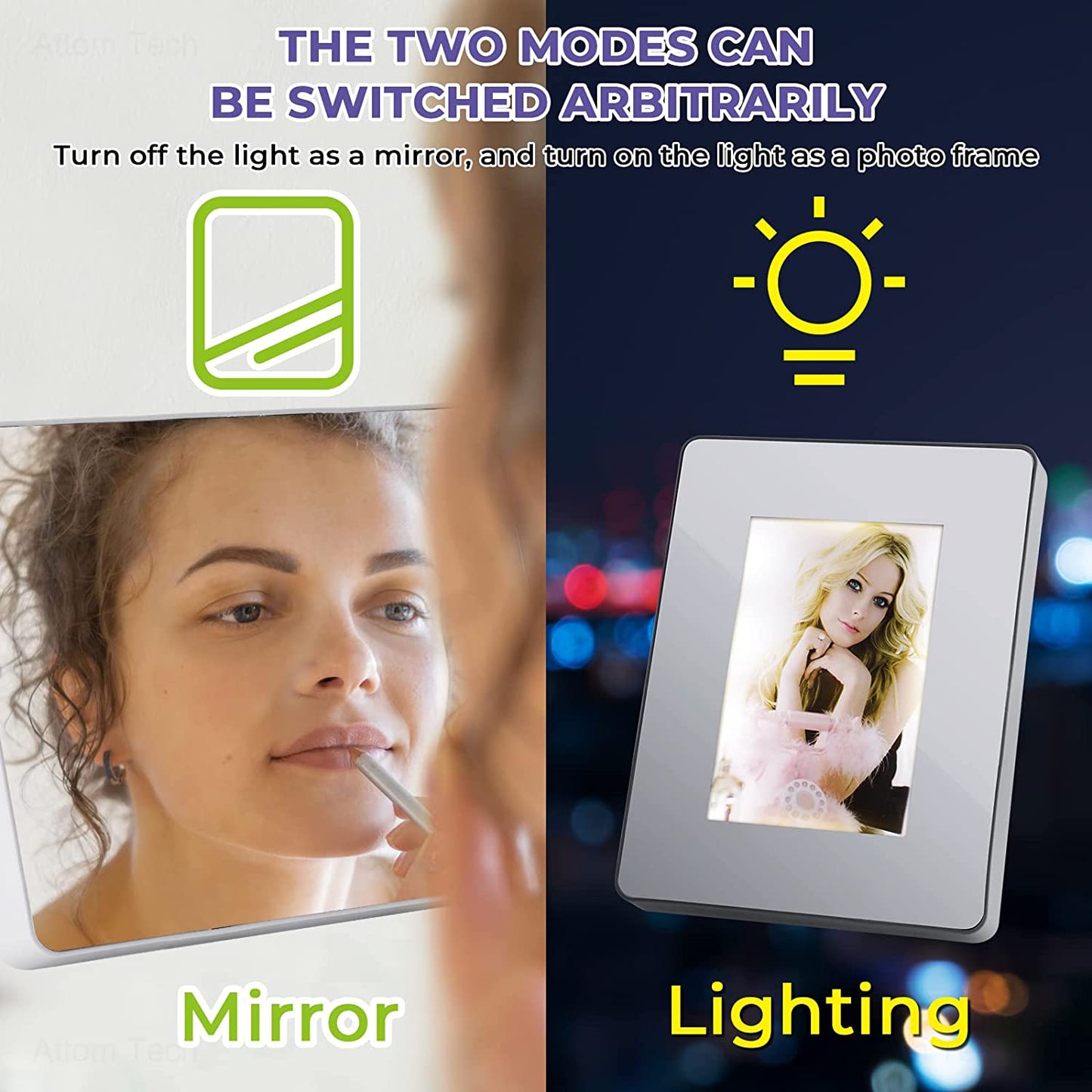 Mirror Photo Frame 4 x 6 LED Light Photo Frame Creative Photo Frame Table Decor