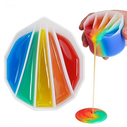 NiArt Acrylic Paint & Resin Art Silicone Split Pouring Cup with Stir Stick - Faceted