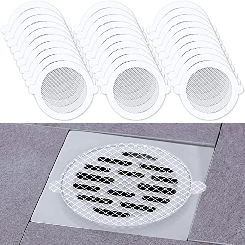 30-Pack Disposable Shower Drain Hair Catchers, Waterproof Strong Adhesive Fibe