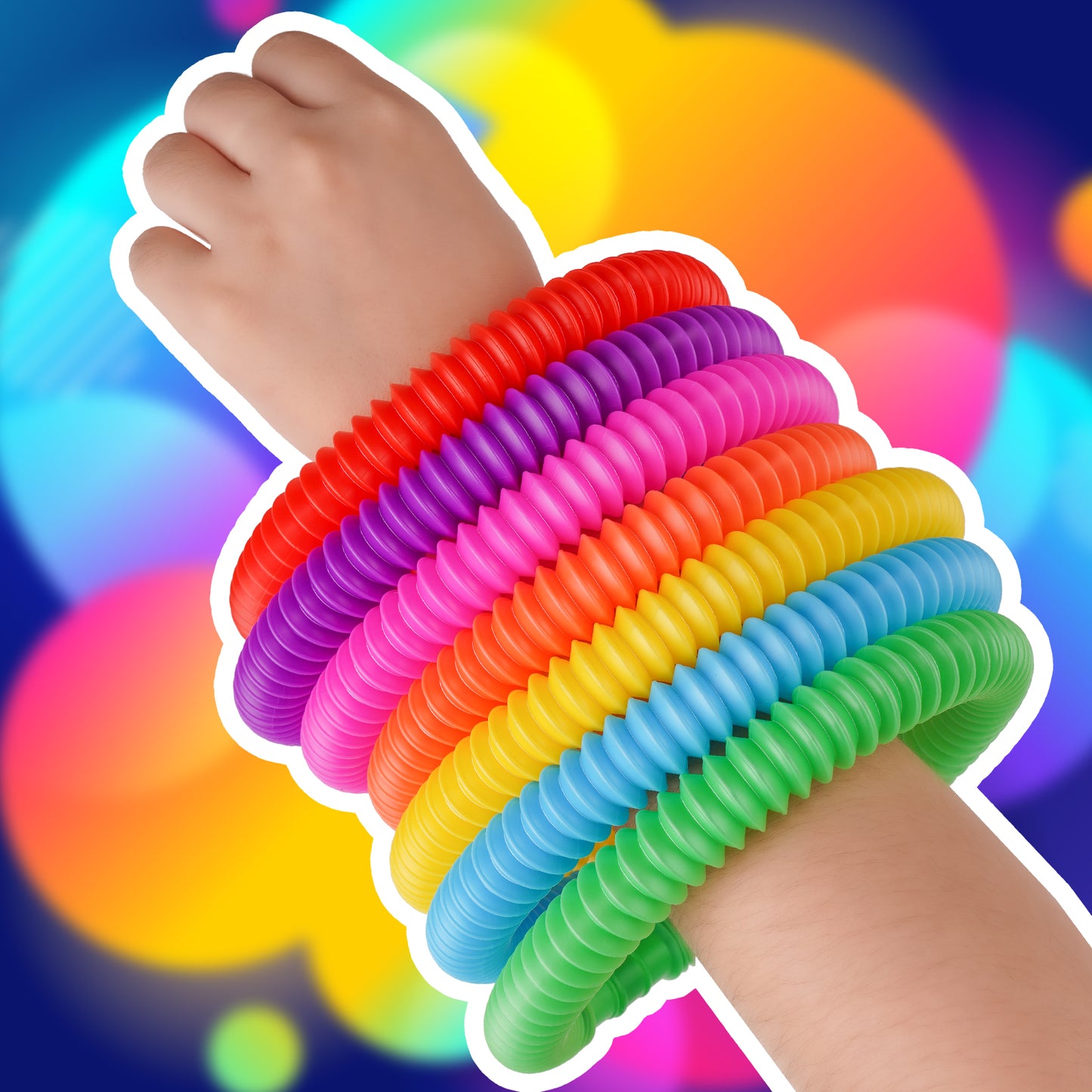 38PCS Mini Pop Tube Sensory Fidget Toy Set, Multi-Color Stretchable Pipes Pre-