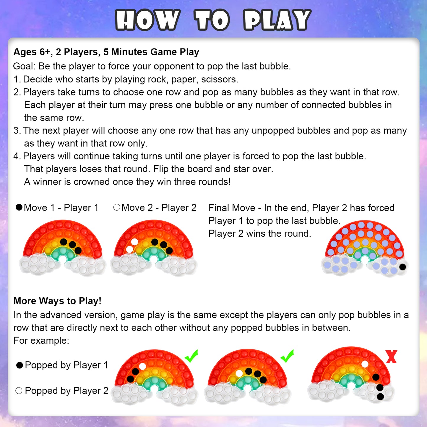 Fidget Pack Push Pop Bubble Fidget Sensory Fidget Toys for Stress Relief Bubbl