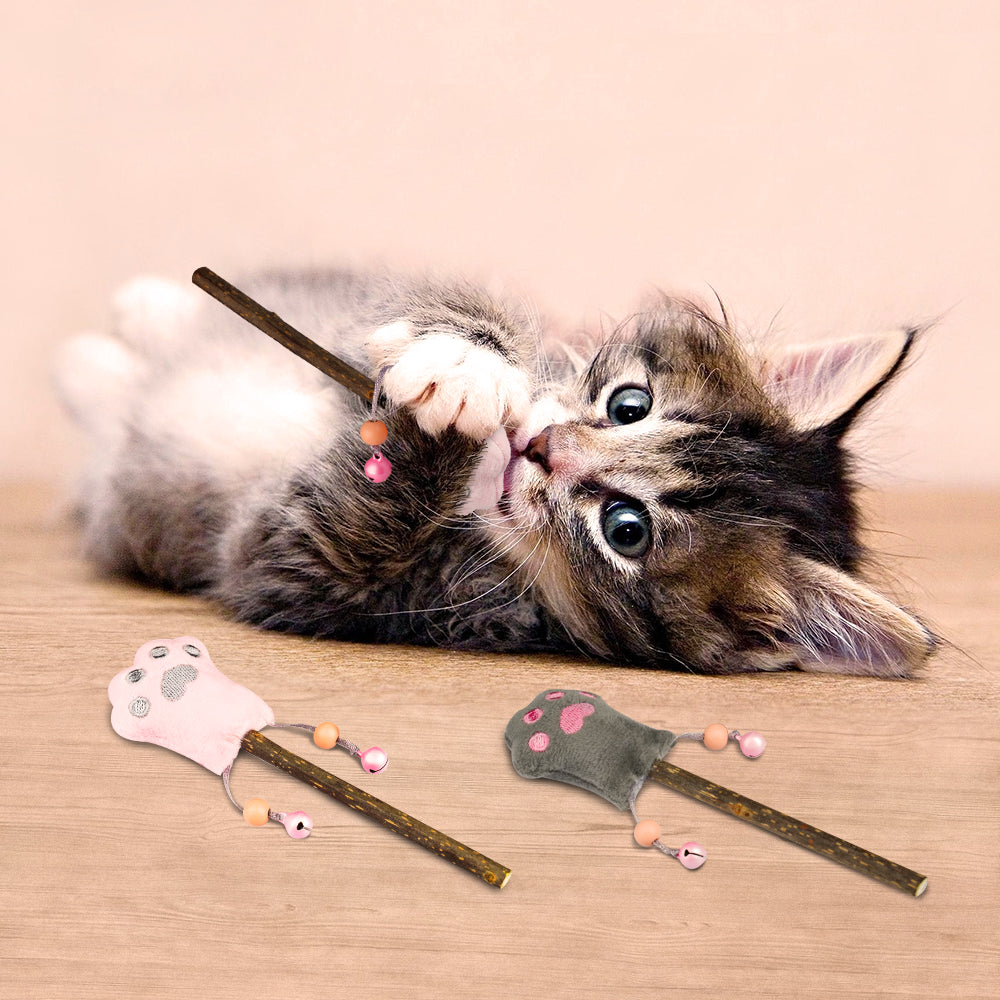 ZooZoo Catnip Silvevine Teaser Cat Toy Set (4xToys+20xMatatabi Chew Sticks)