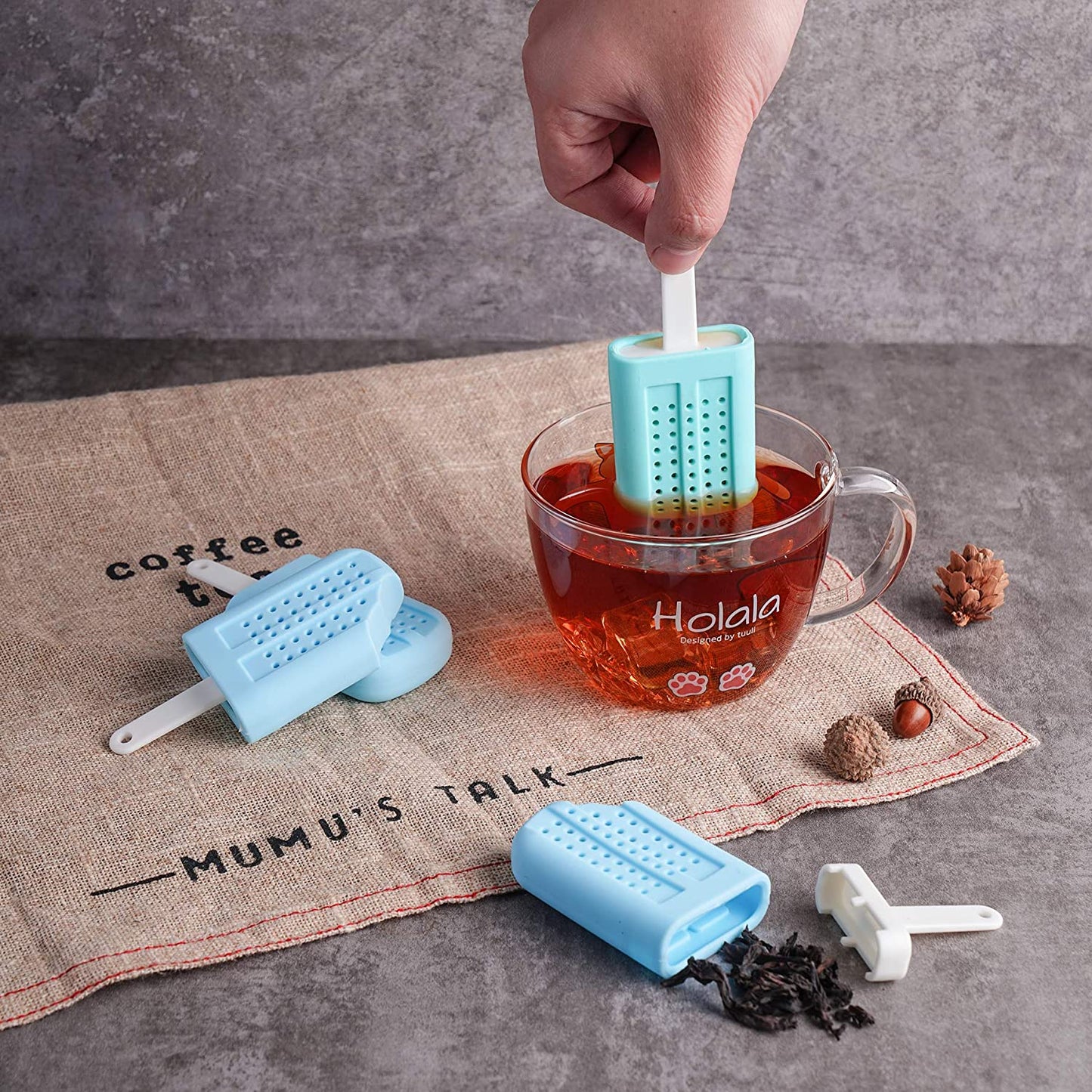 Silicone Tea Infuser 4PCS Loose Tea Steeper Cute Popsicle Ice Cream Tea Strainer