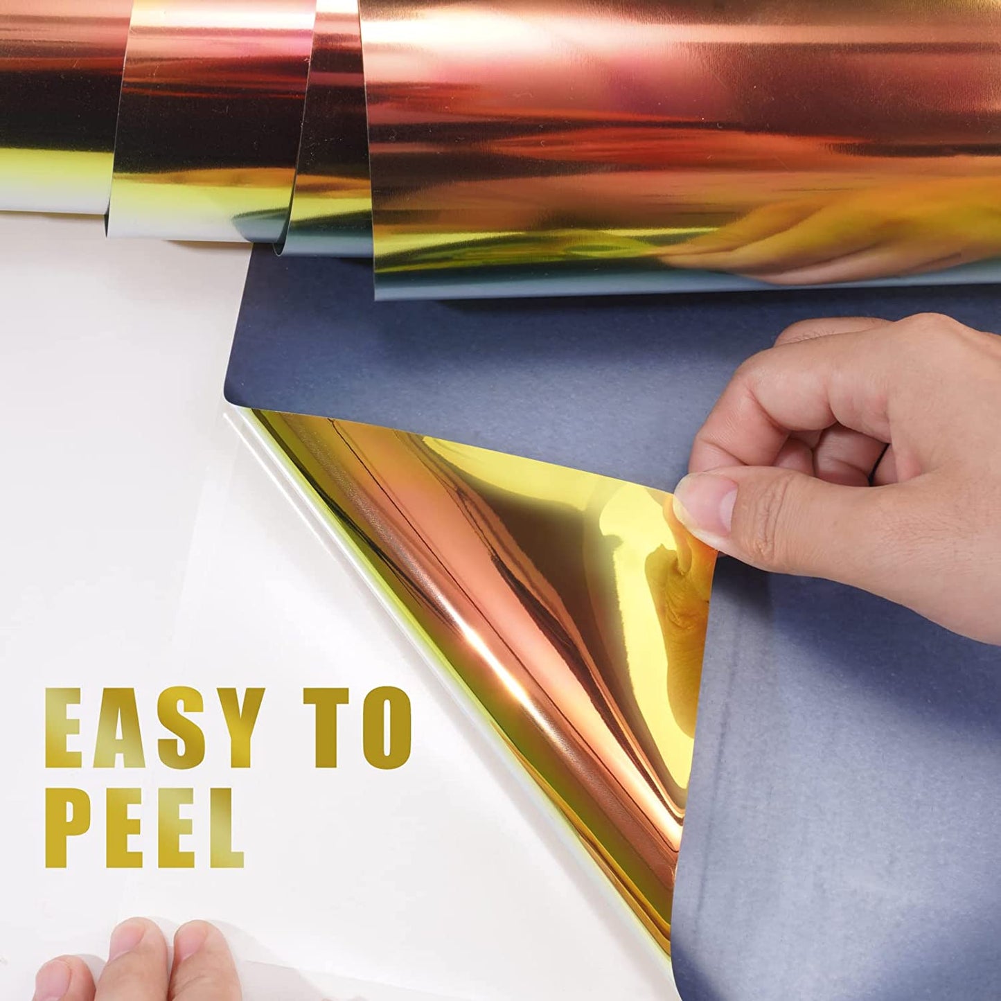 NiArt Holographic Vinyl Rainbow Glossy Permanent Vinyl Adhesive 5 Rolls 10"X 5Ft