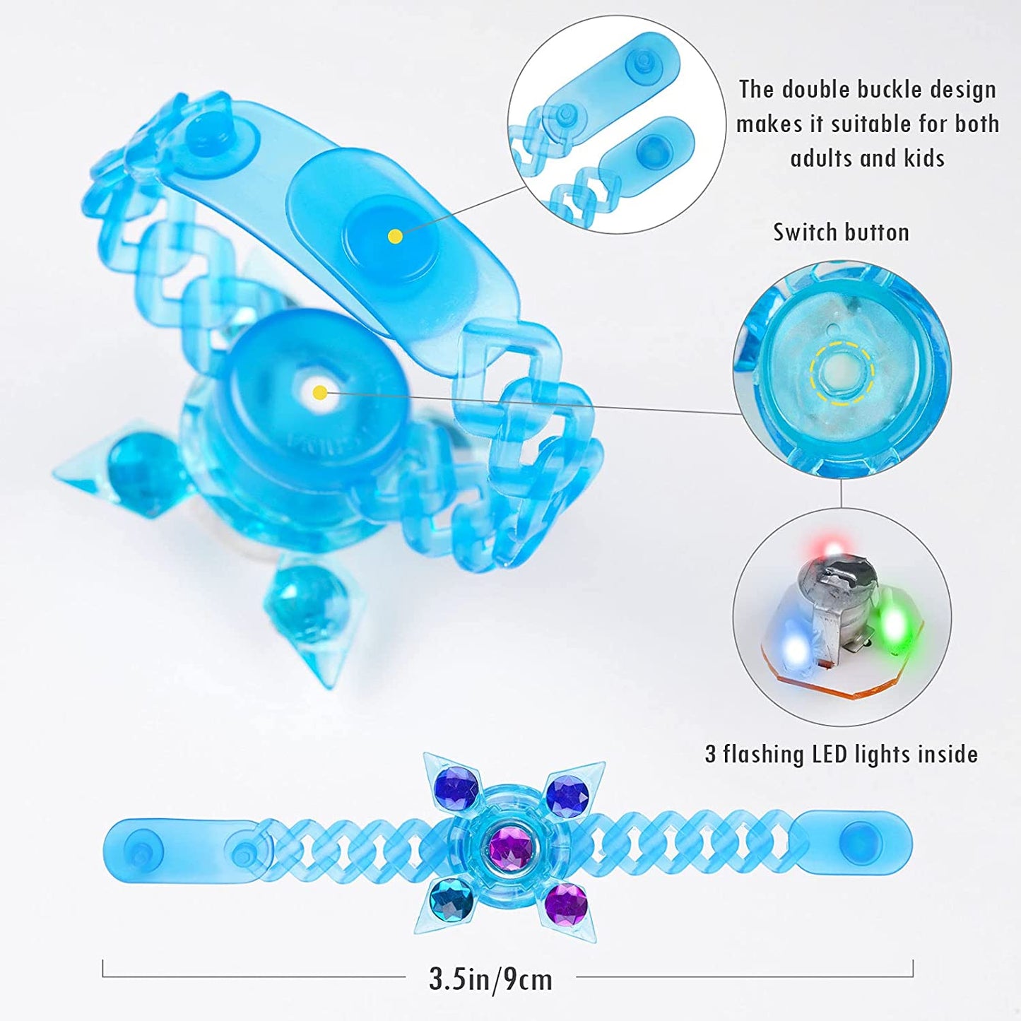 14PCS Light Up Bracelets Party Favors for Kids Glow In The Dark LED Wristband