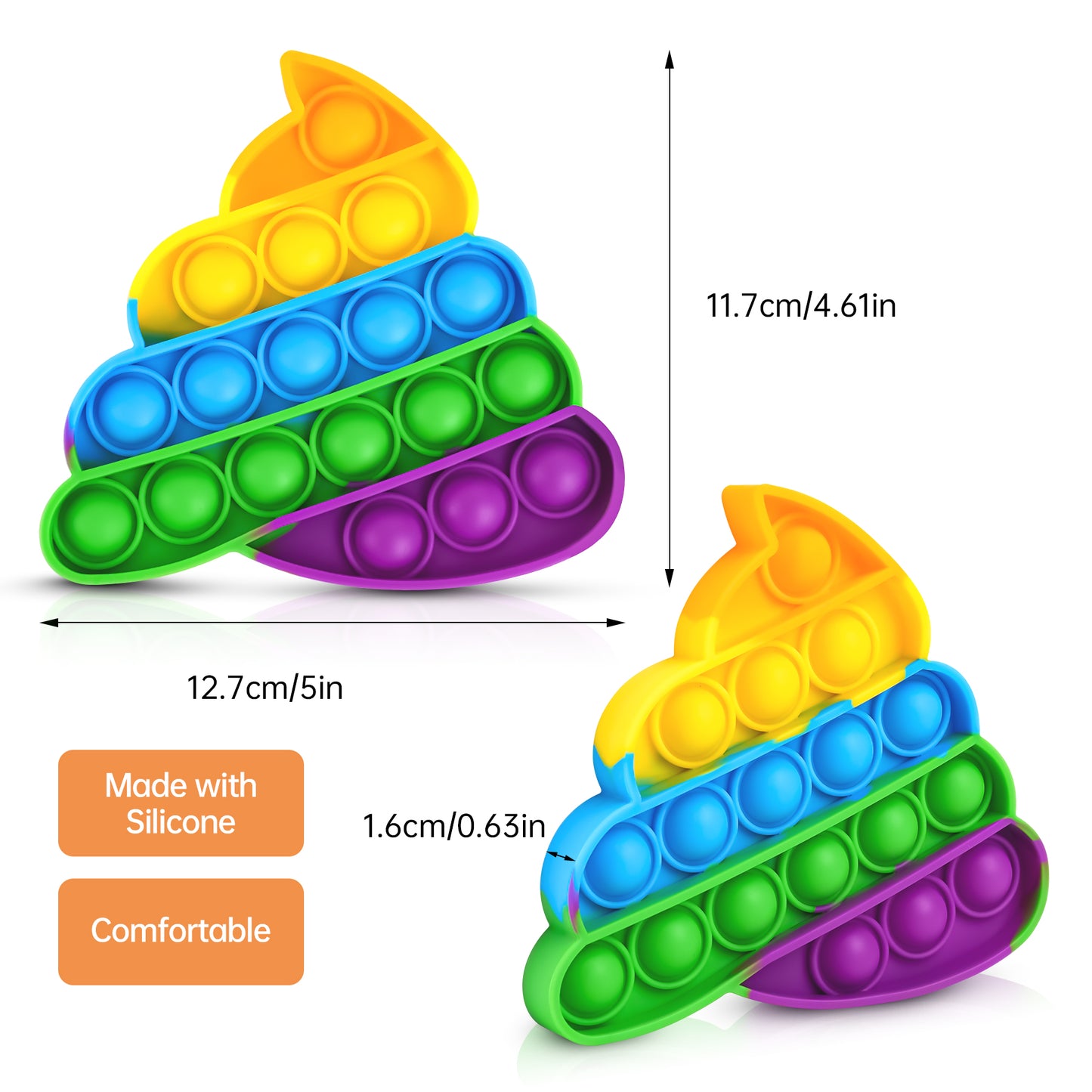 Fidget Pack Push Pop Bubble Fidget Sensory Toy, Fidget Toys for Stress Relief