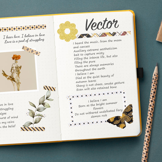 22-Pack Washi Tape Set - Dark Gold