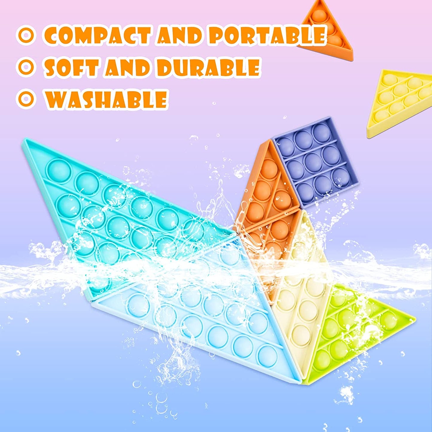 Puzzle Pop Bubble Fidget Sensory Toy Silicone 3D Geometric Jigsaw Building Block