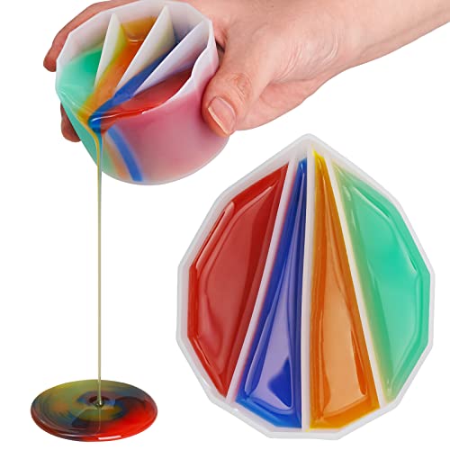 NiArt Acrylic Paint & Resin Art Silicone Split Pouring Cup with Stir Stick - Faceted