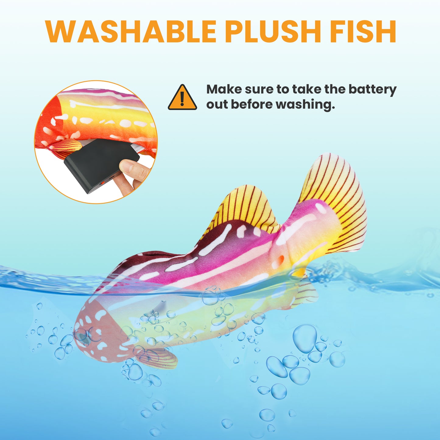 Tropical Fish Realistic Floppy Catnip Plush Cat Toy Sensor Touch Activate