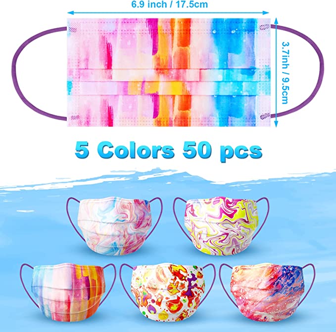 50PCS Single-Packed Color Splash Adults Disposable s Colorful Tie-D