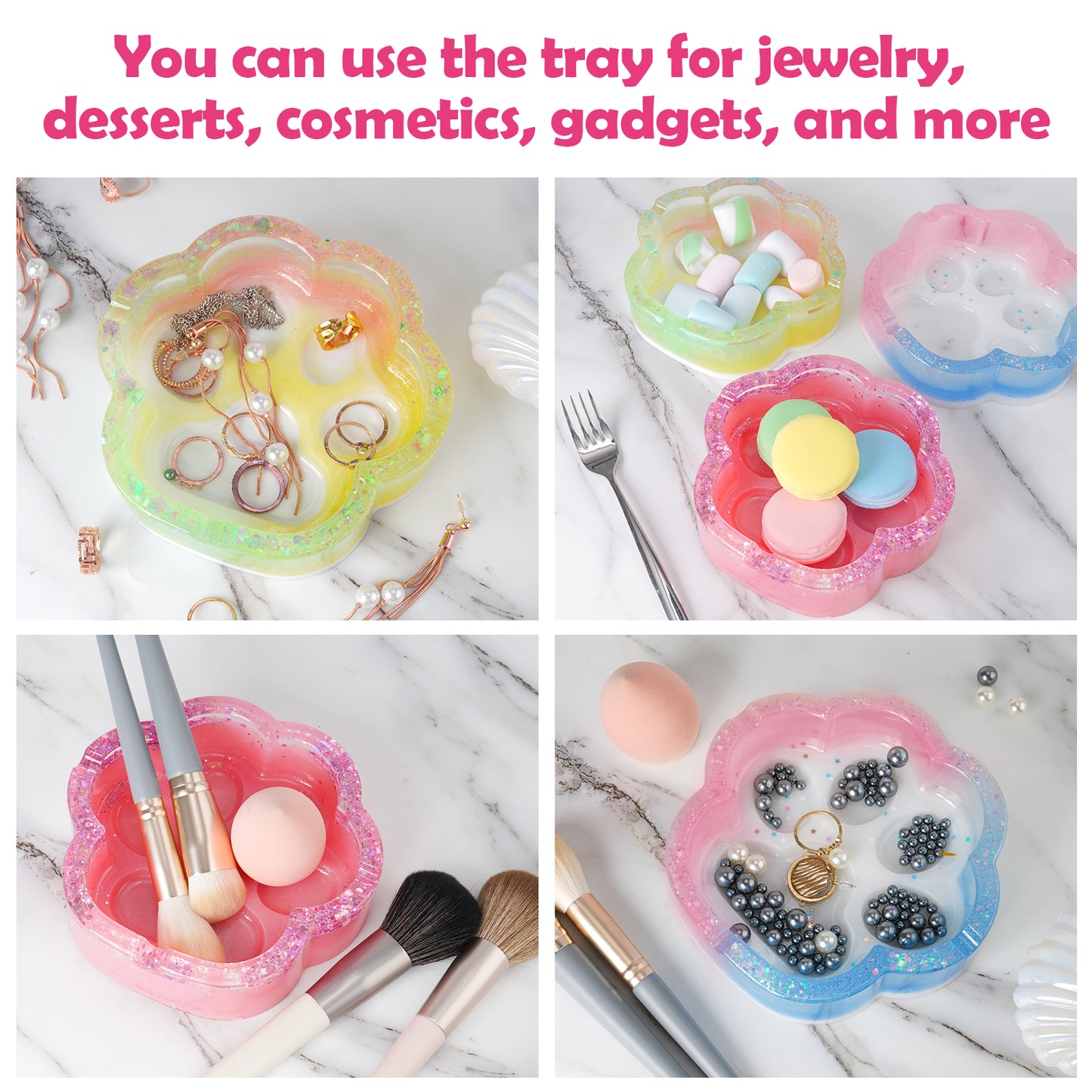 Cat Paw Ashtray/Coaster Epoxy Resin Casting Double-Side Silicone Mold DIY Kit