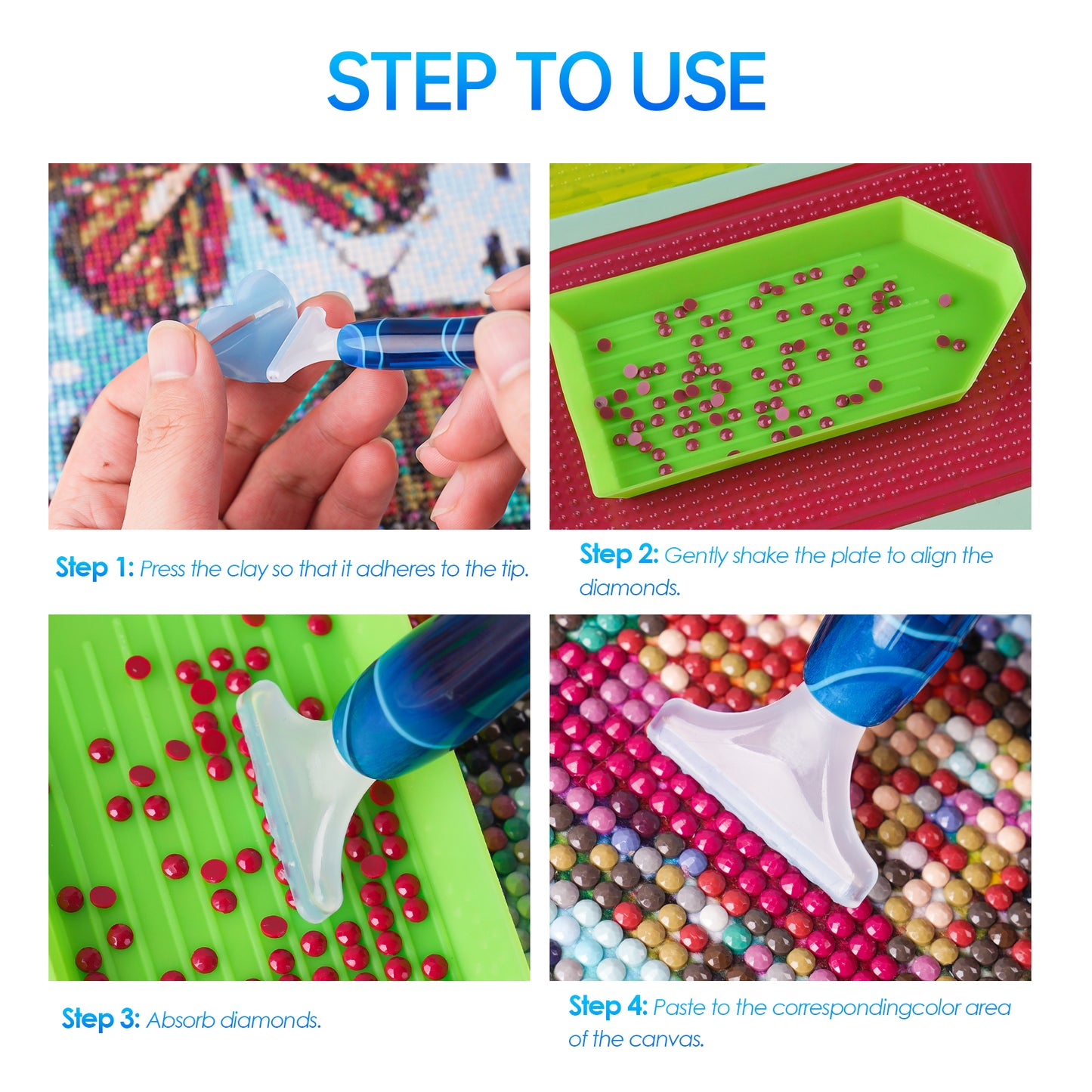Diamond Painting Pen Kit, Handmade Resin 5D DIY Diamond Drill Pen with Multi I