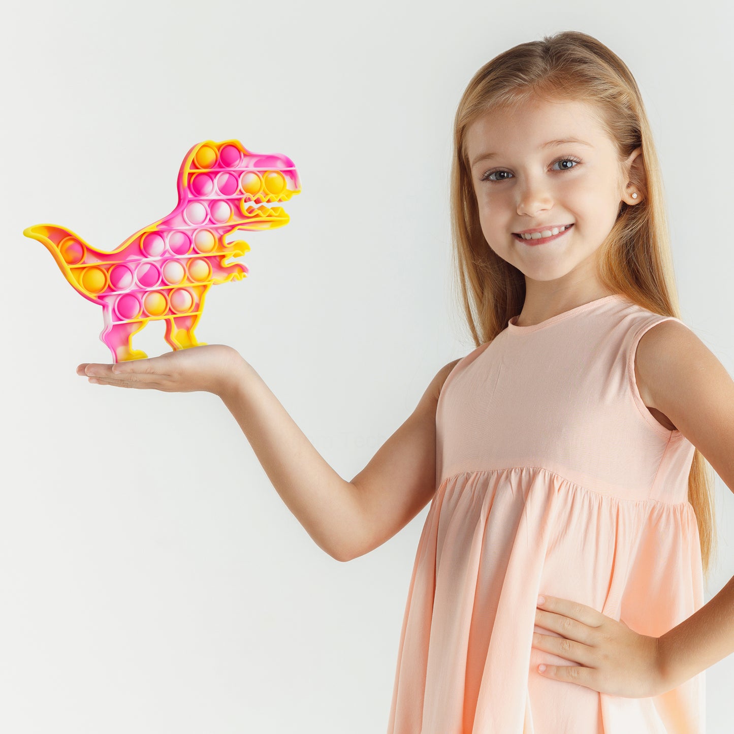 2-Pack Dinosaur Push Pop Bubble Silicone Fidget Toy Set, Stress Reducer Anxiet