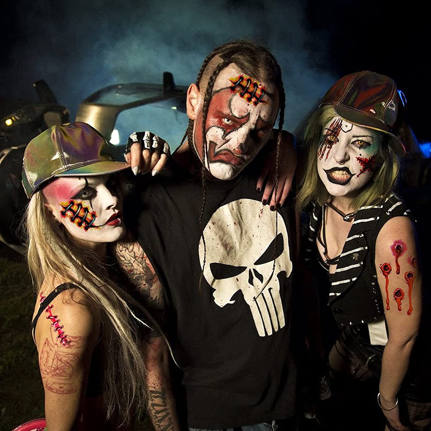 40 Sheets Halloween Horror Removable Realistic Fake Temporary Tattoo Set Zombie