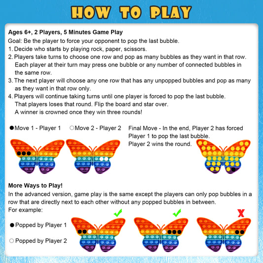 Fidget Pack 2-Pack Push Pop Bubble Fidget Sensory Toy, Fidget Toys for Stress