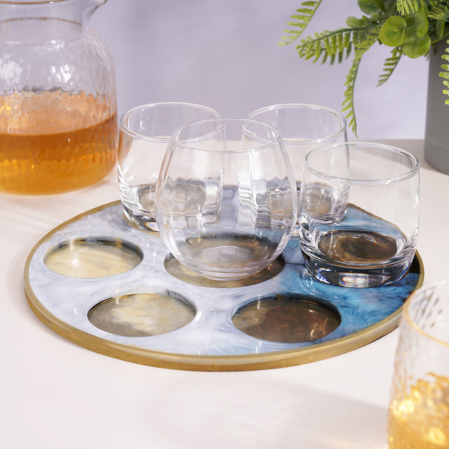 10" Shot Glass Serving Tray Epoxy Resin Silicone Mold Kit with Glitter, 7-Sho