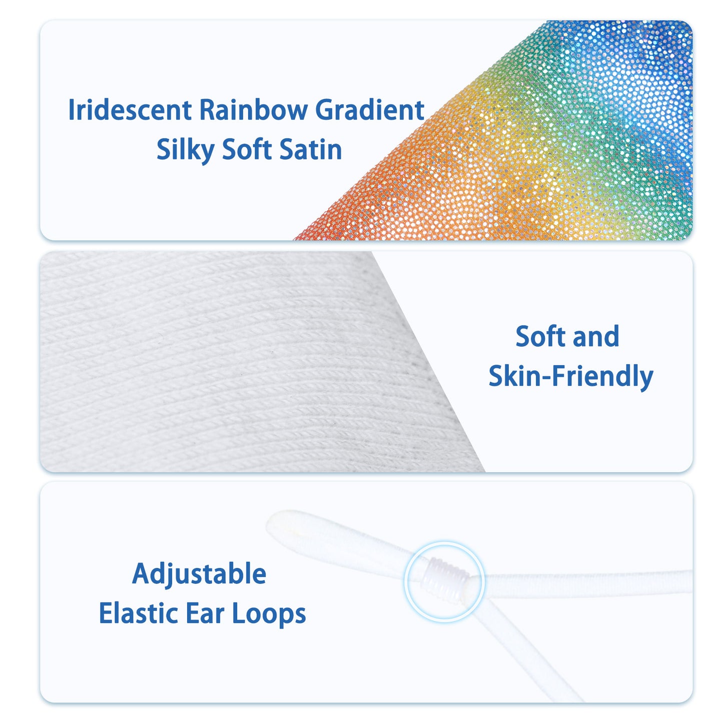 (2 Masks+10 PM2.5 Filters) Fashion Protective s Rainbow Gradient Glitte