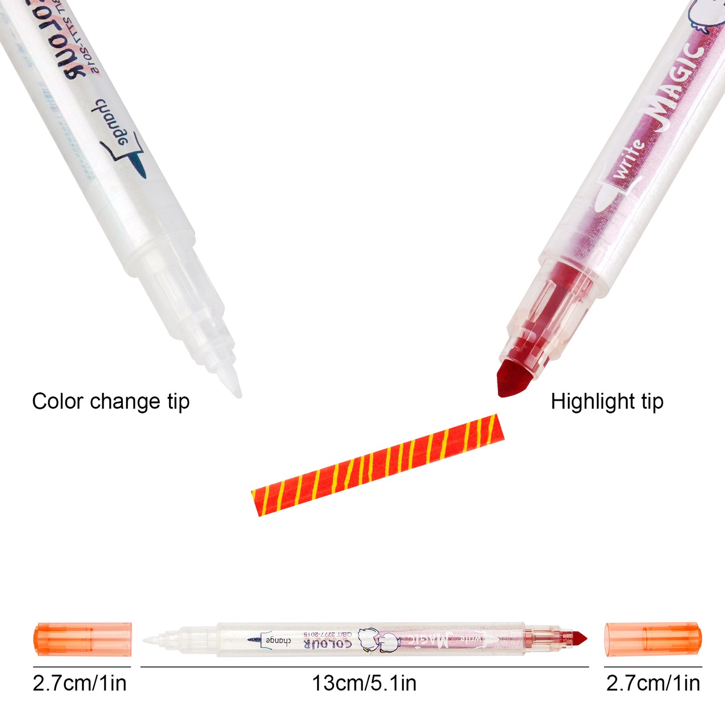 12-Pack Color Changing Marker Set Dual Tip Highlighter Assorted Colors Magic Pen