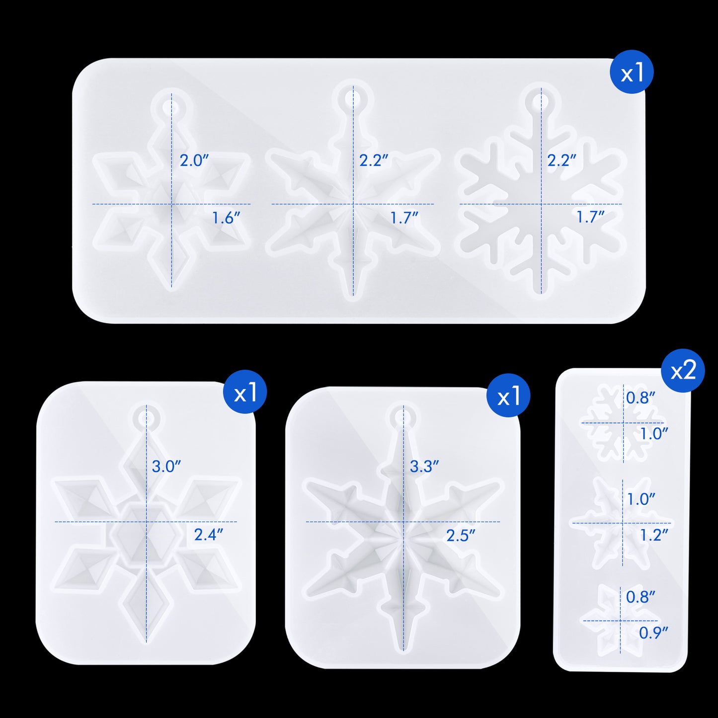 DIY Epoxy Resin Casting Silicone Mold 11 Snowflake Handmade Christmas Tree