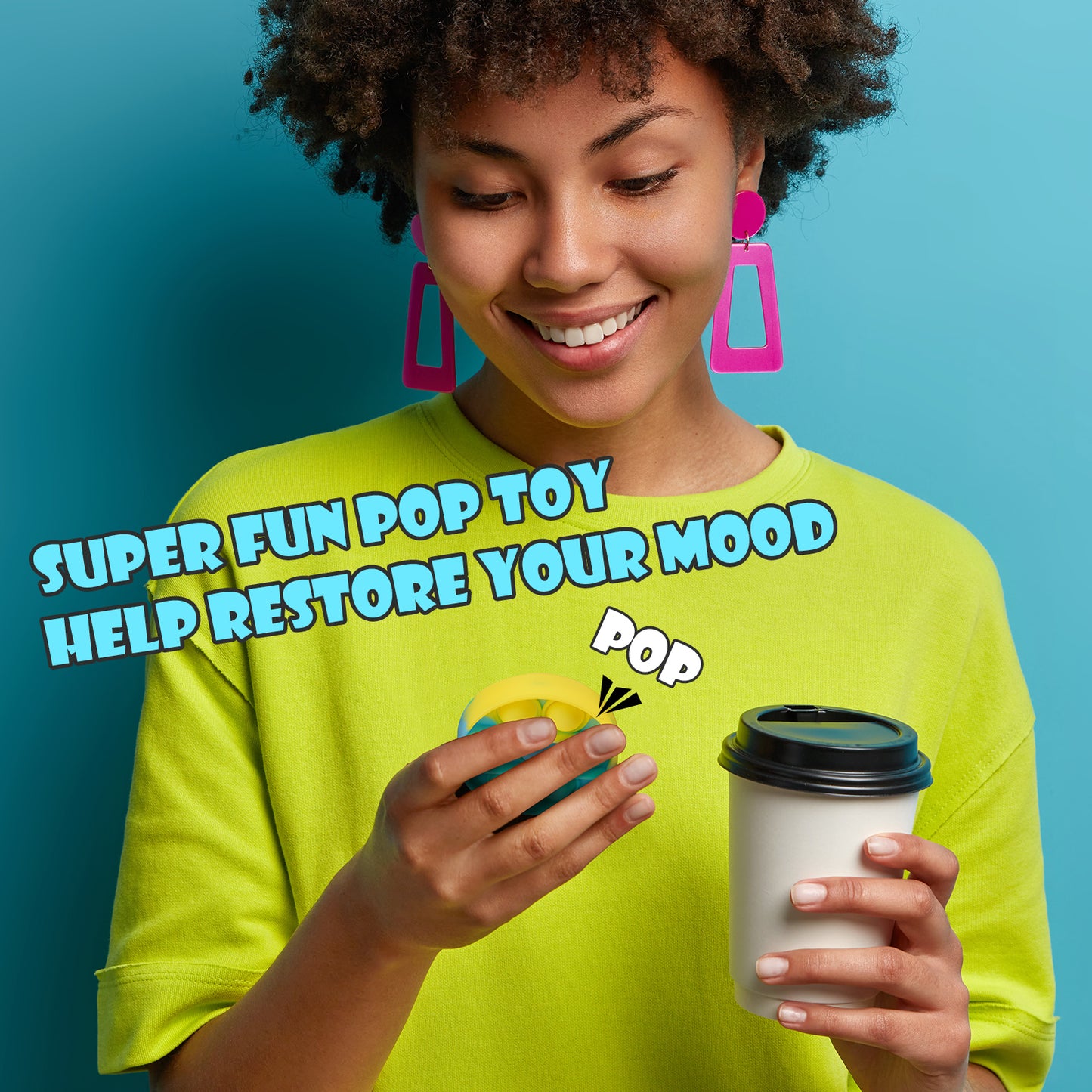 3PCS Mini Pop Keychains Push Bubble Fidget Sensory Toys Simple Stress Relief A