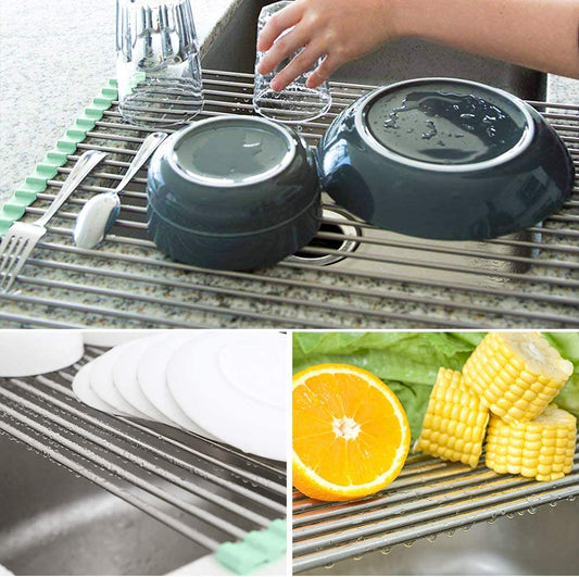 Roll Up Foldable Dish Drying Rack 17.7x 15.5 Rollable Dish Rack Multipurpose