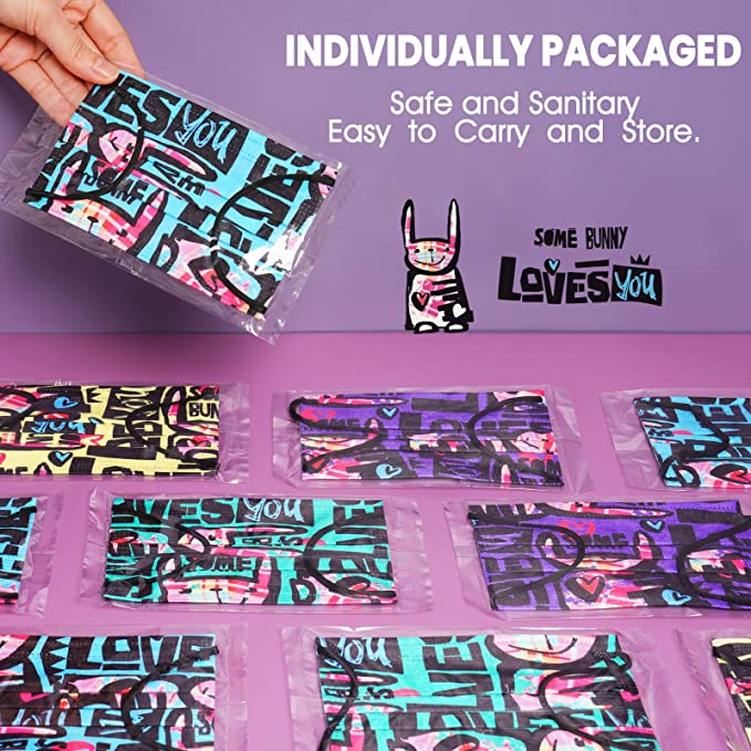 Kids Punk Stylish Disposable 60 Rock Rabbit Individual Wrap 3-Layer