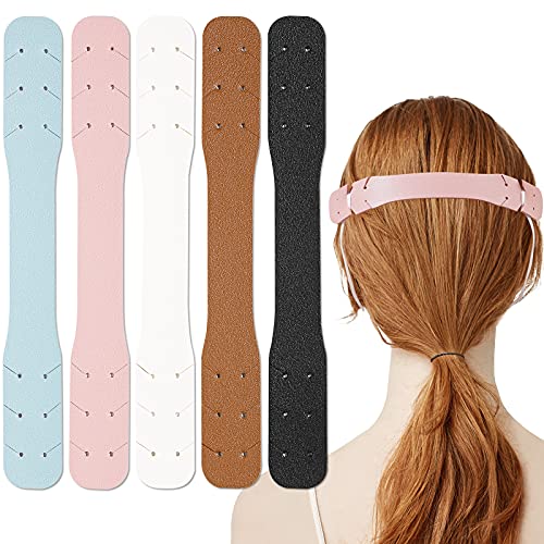 5PCS PU Leather Adjustable Extender Set Anti-Slip Mask Strap Hooks 7?”x0.9?”