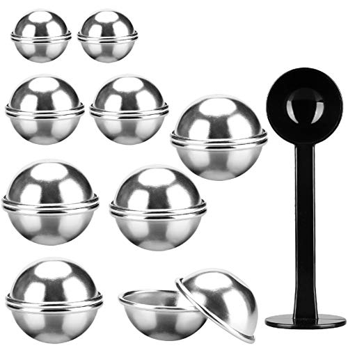 Aluminum Metal Bath Bomb Molds 18x Set (4X 1.9inch, 4X 2.2inch, 10x 2.6inch)